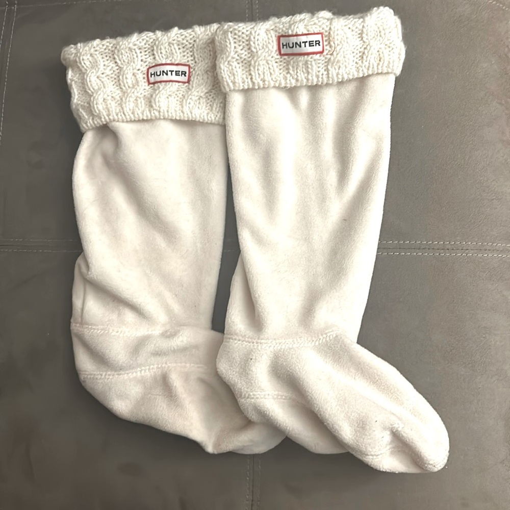 Hunter Boot Fleece Tall Boot Inserts with Cable Knit Accent